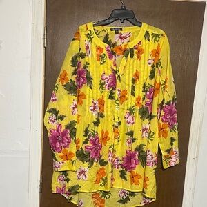 Bila Vibrant Yellow Floral Blouse